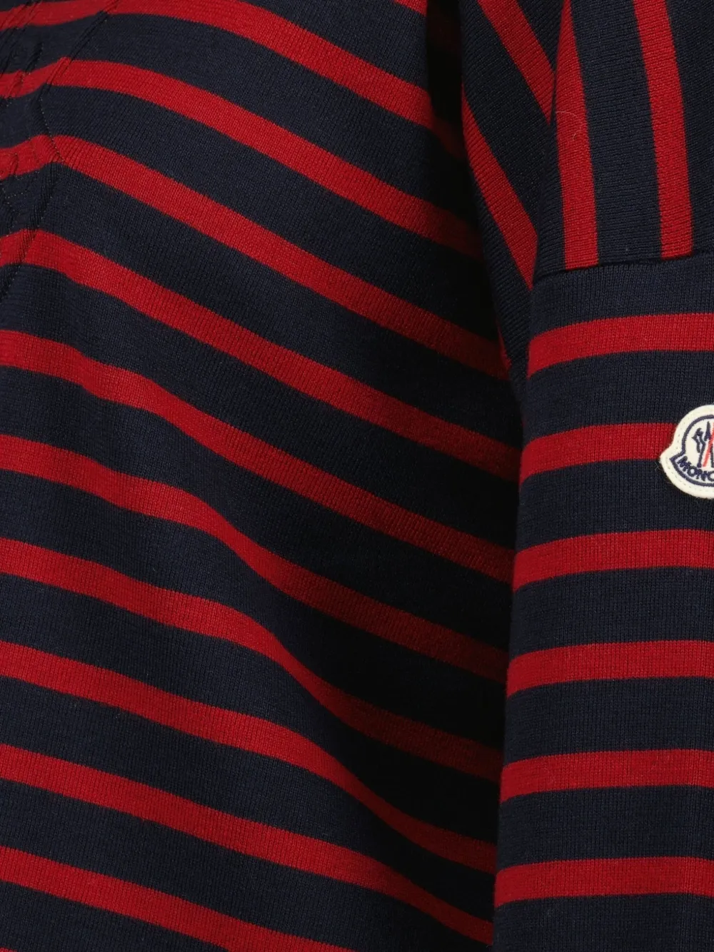 Шерстяной свитер в полоску MONCLER, красный — фото 4