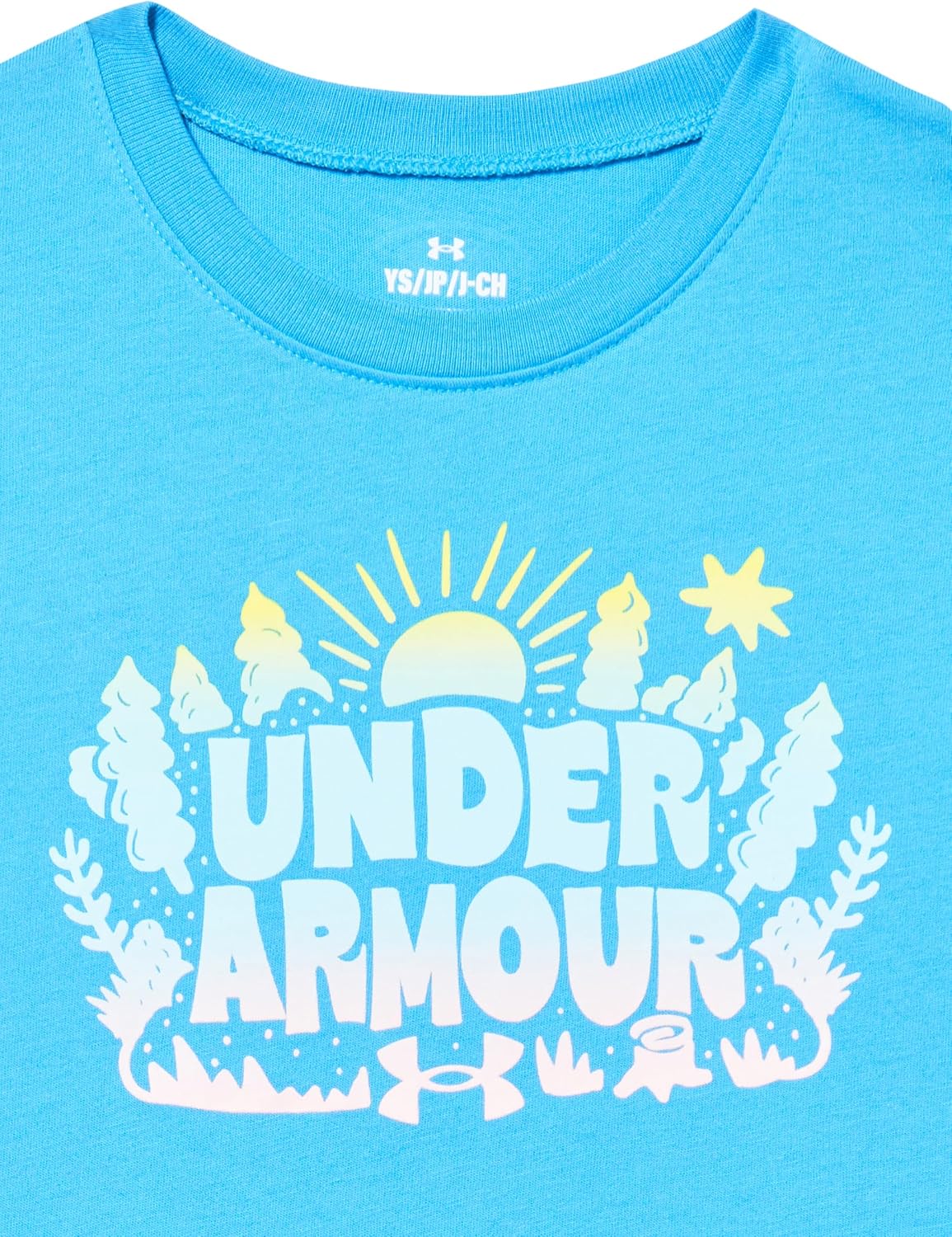 Under Armour Girls Crewneck, легкая и дышащая футболка для спорта, Ether Blue — фото 2