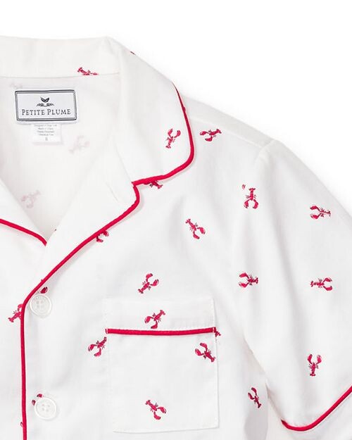 Комплект пижамных шорт Brixham Lobster унисекс - Baby, Little Kid, Big Kid Petite Plume, цвет White — фото 3