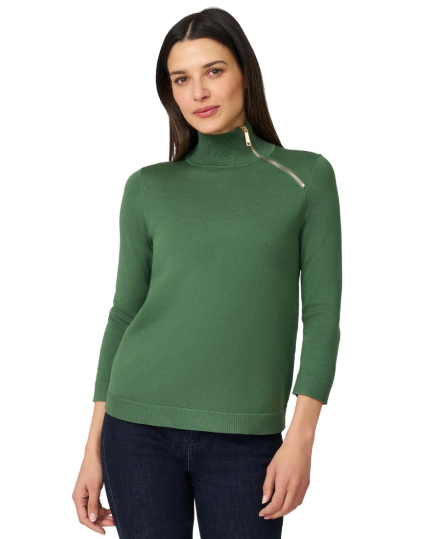 

Женский свитер с высоким воротником и боковой молнией Melissa Paige, Myrtle Green