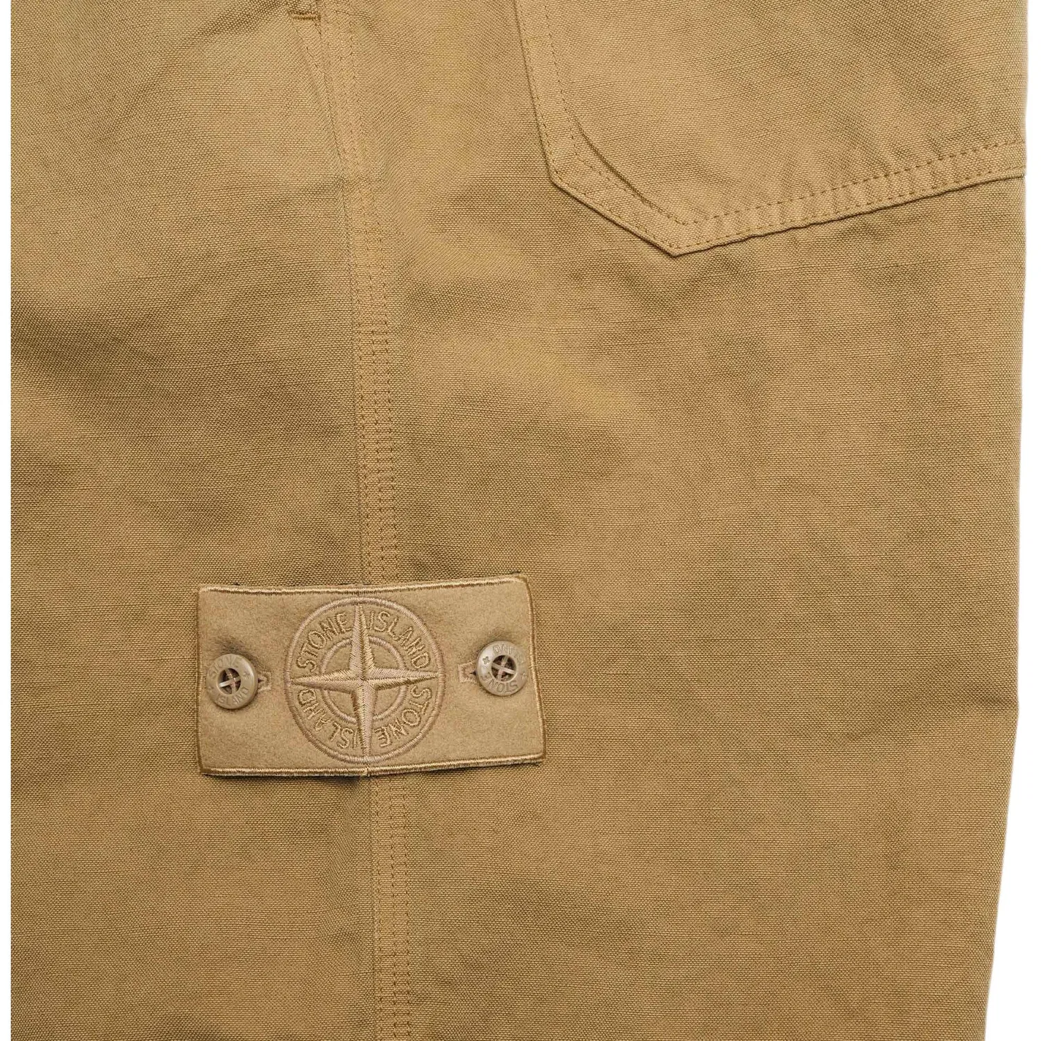 Шорты на пуговицах с патчем логотипа STONE ISLAND, Dark Beige — фото 4