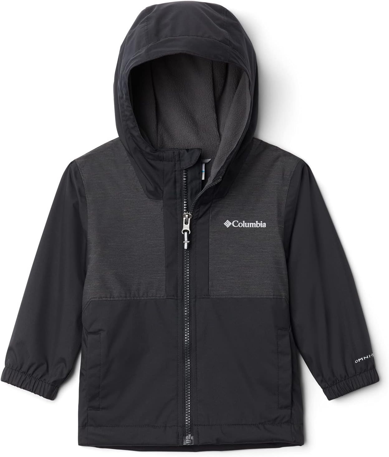 Куртка Columbia boys Rainy Trails II с флисовой подкладкой, Black/Black Slub — фото 4