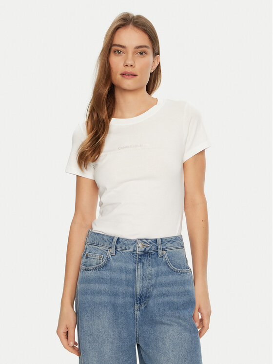 

Облегающая футболка Institutional Graphic J20J224990 Calvin Klein Jeans, белый