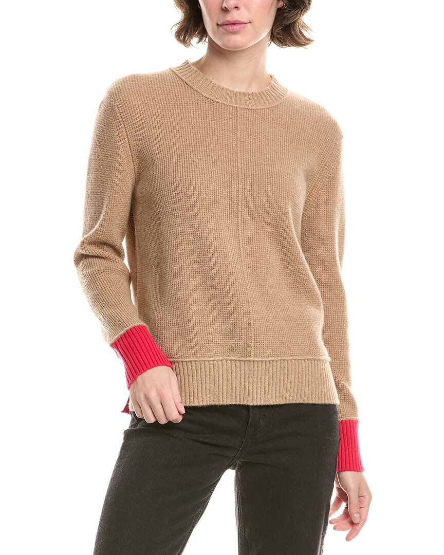 

Форте Кашемир Свитер с контрастной отделкой Forte Cashmere, коричневый