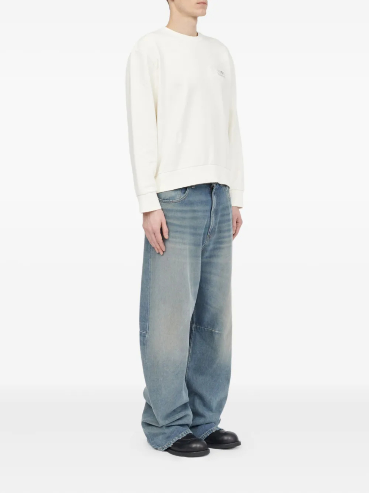 MM6 Maison Margiela толстовка с нашивкой-логотипом, белый — фото 3