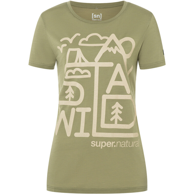 

Женская футболка Stay Wild Super.Natural, оливковый