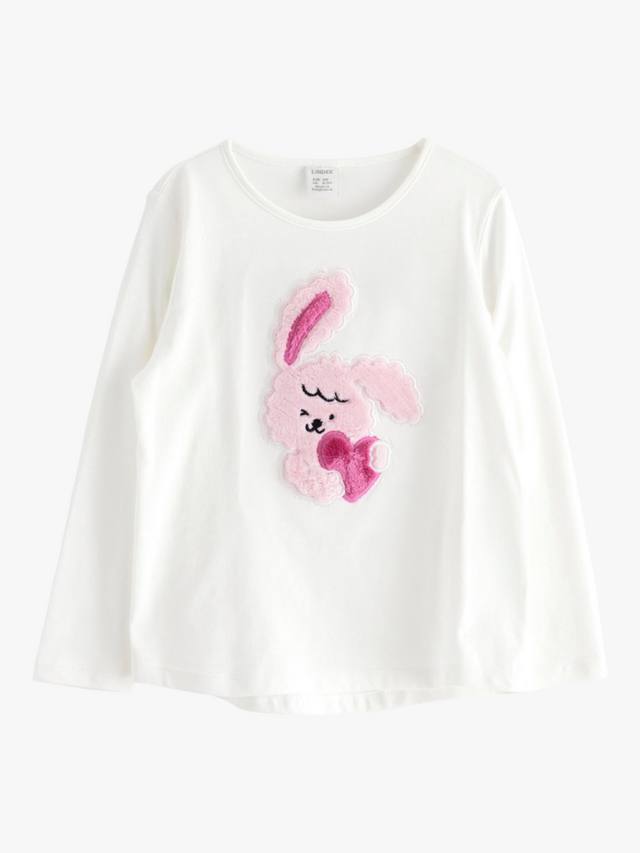 

Детская кофта с длинным рукавом и принтом пушистого кролика Lindex, Light Dusty White