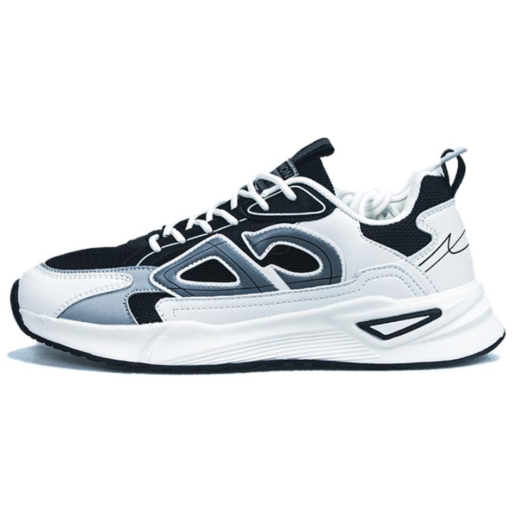 

JSWEI Амортизирующие противоскользящие износостойкие массивные низкие кроссовки мужские черно-белые, цвет Black White