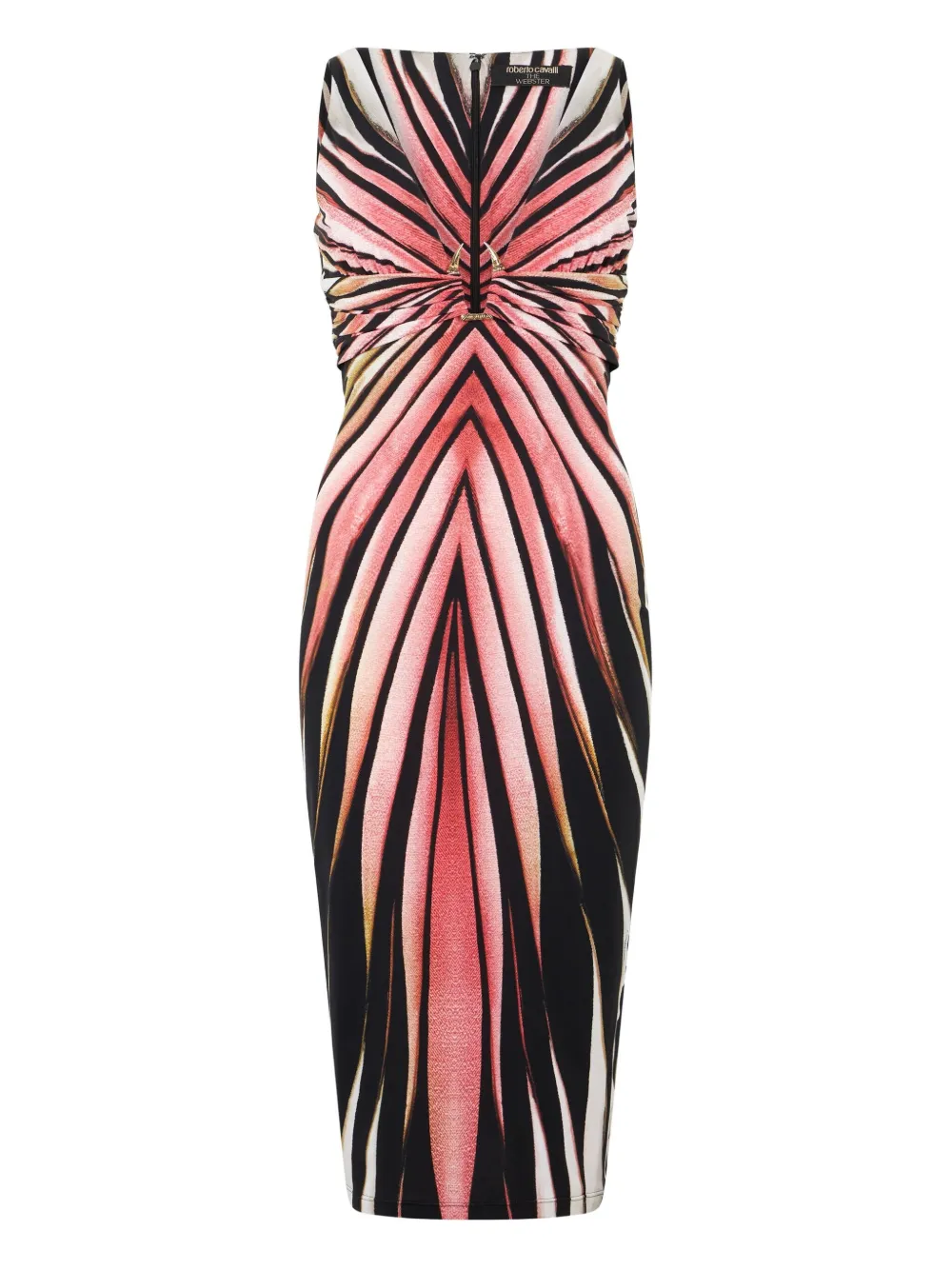 

Платье с V-образным вырезом и принтом Ray Of Pink Roberto Cavalli, розовый