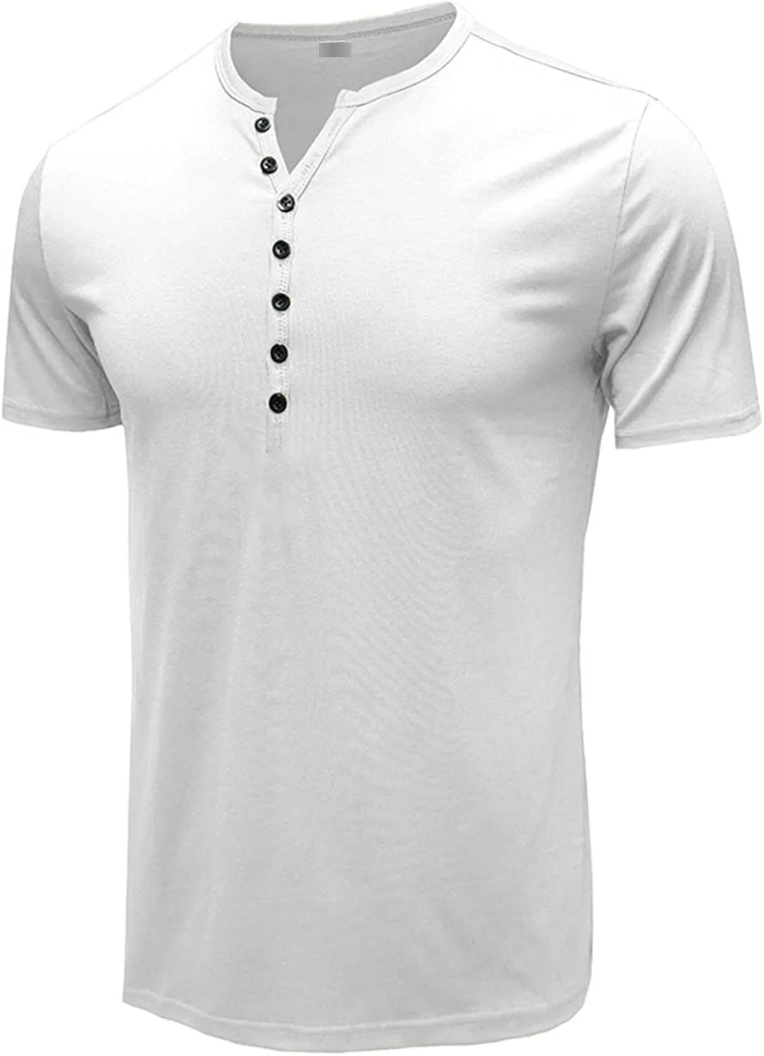Мужская футболка хенли с коротким рукавом slim fit — фото 2