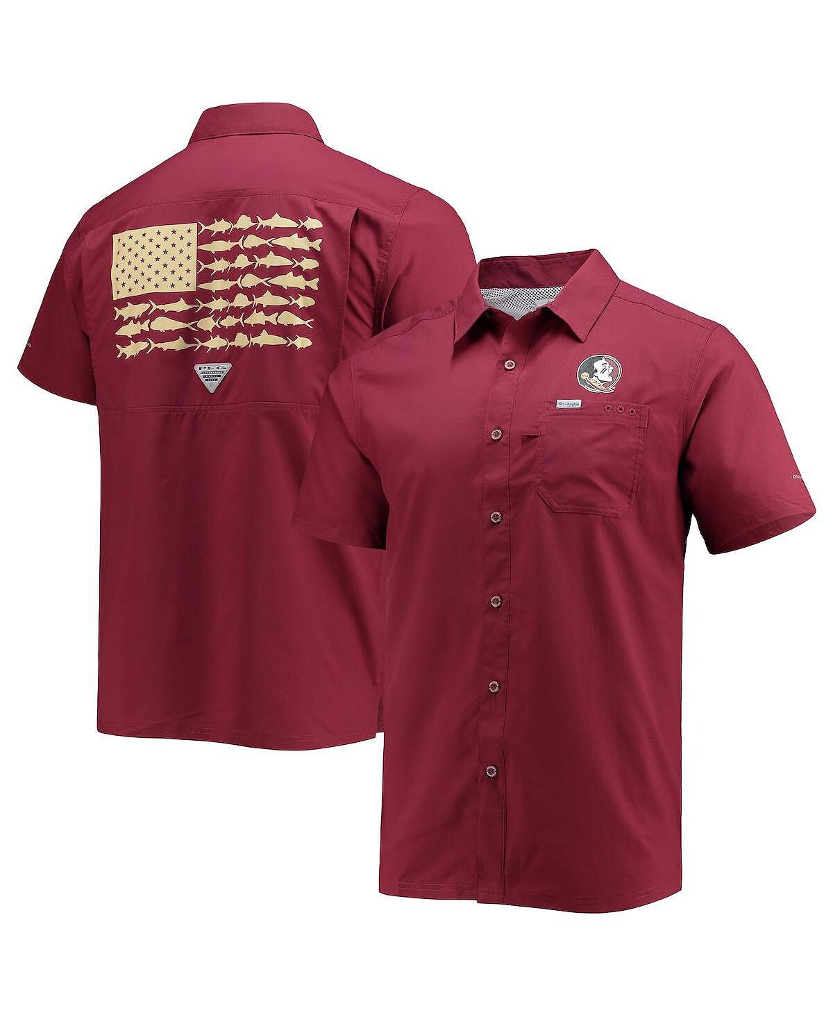 

Мужская рубашка на пуговицах PFG Garnet Florida State Seminoles Slack Tide Camp Columbia