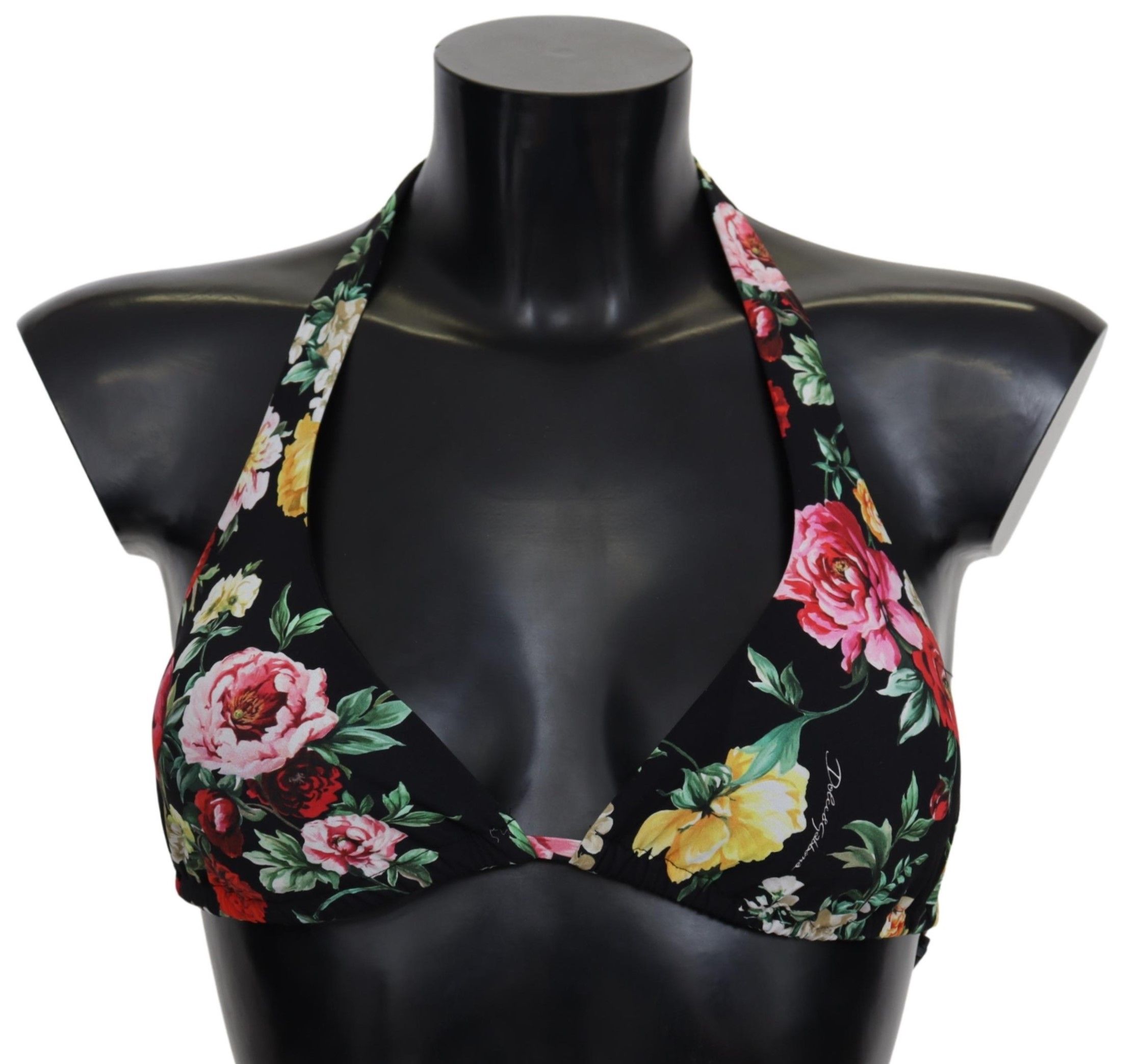 

Цветочный элегантный бикини-топ Dolce & Gabbana, черный