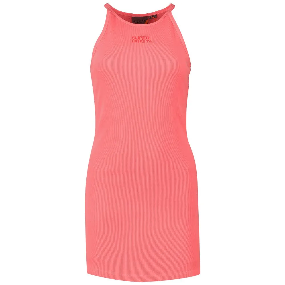 

Платье Superdry Embroidered Rib Racer, розовый
