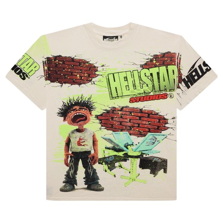 

Футболка Hellstar Studios Brick Wall T-Shirt White, кремовый