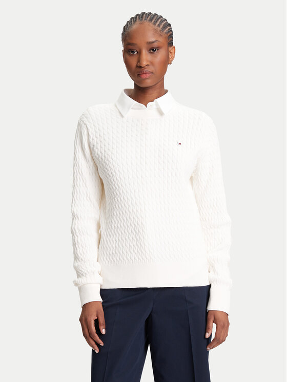 

Свитер обычного кроя Fine WW0WW44993 Tommy Hilfiger, экрю