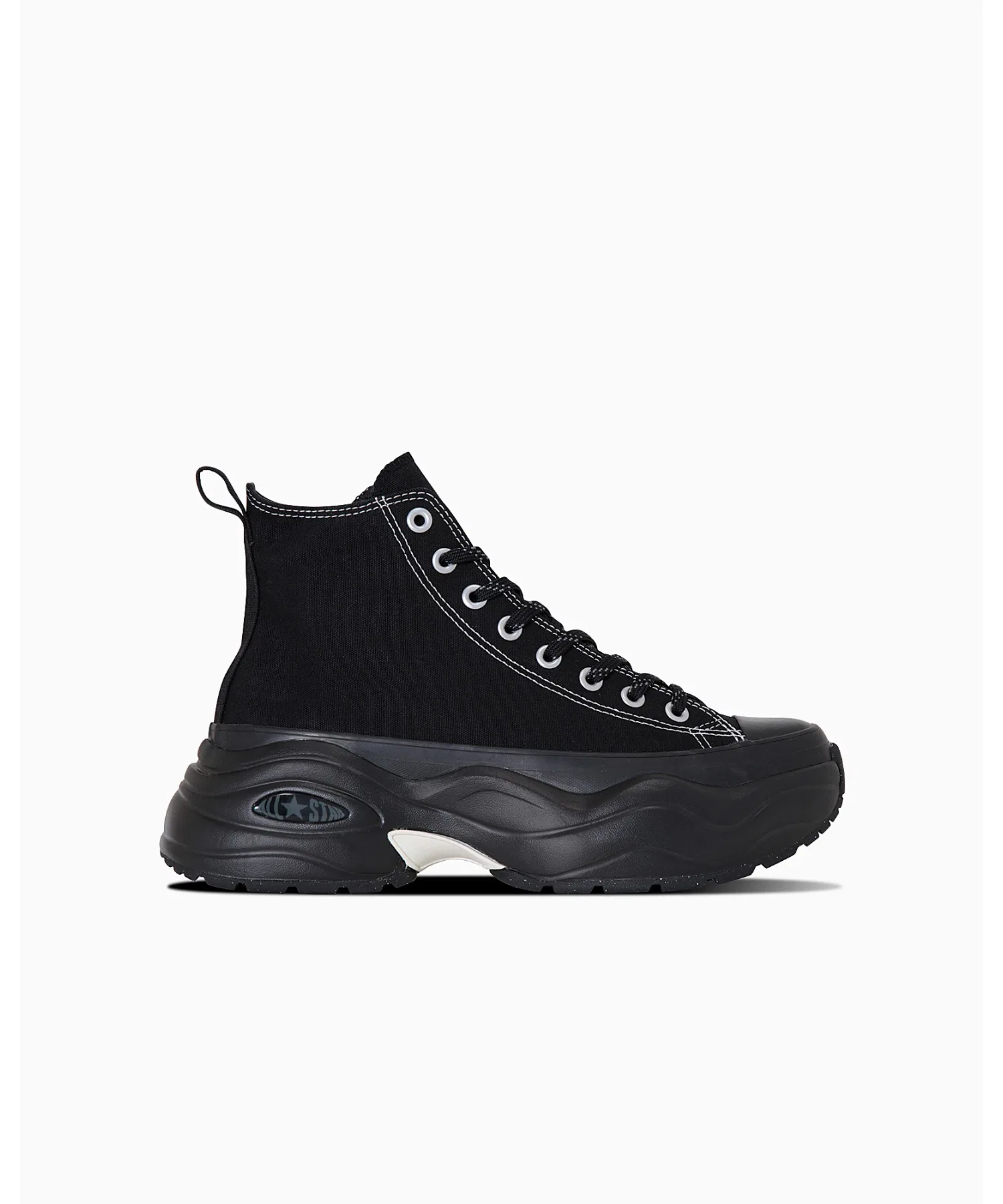 Унисекс высокие кеды на платформе CONVERSE ALL STAR SURGETRAINER HI чёрные — фото 3