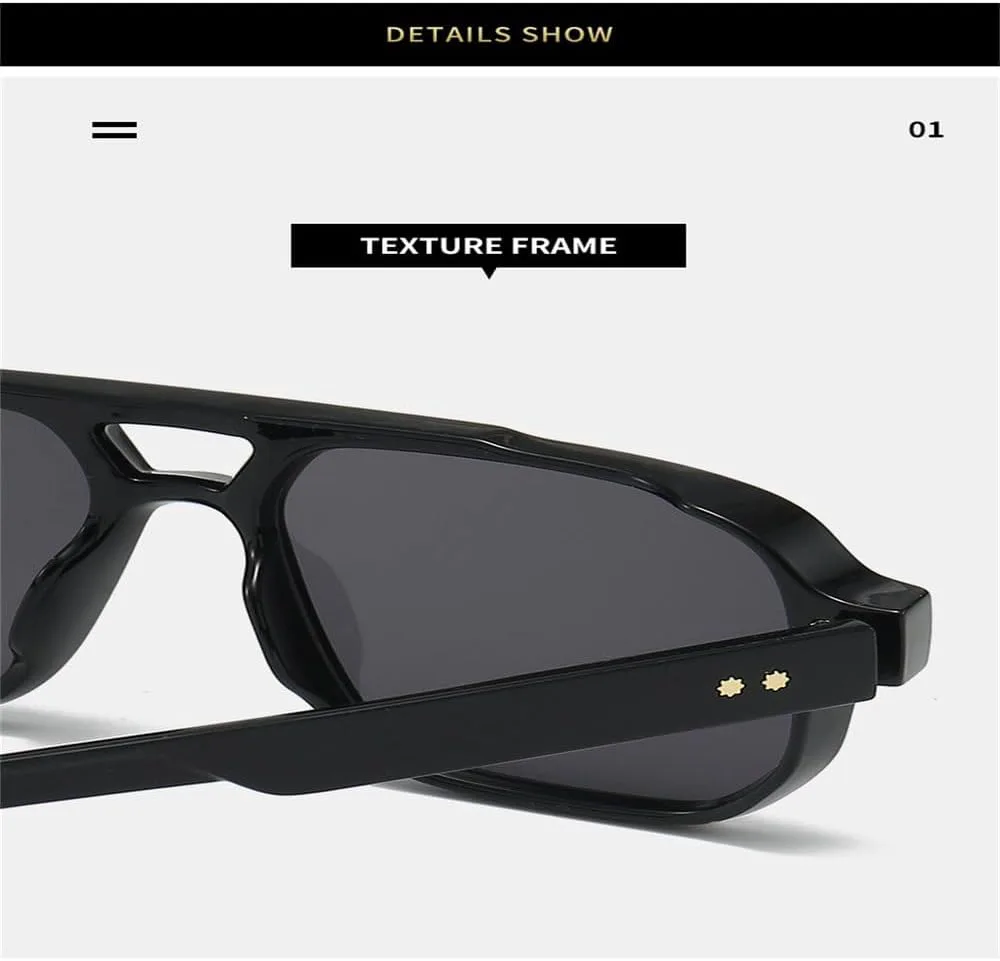 

Ретро-солнцезащитные очки с двойным слоем для женщин и мужчин, модные солнцезащитные очки в трендовых цветах, защита от ультрафиолета UV400 JWMSXYQR, Black Black