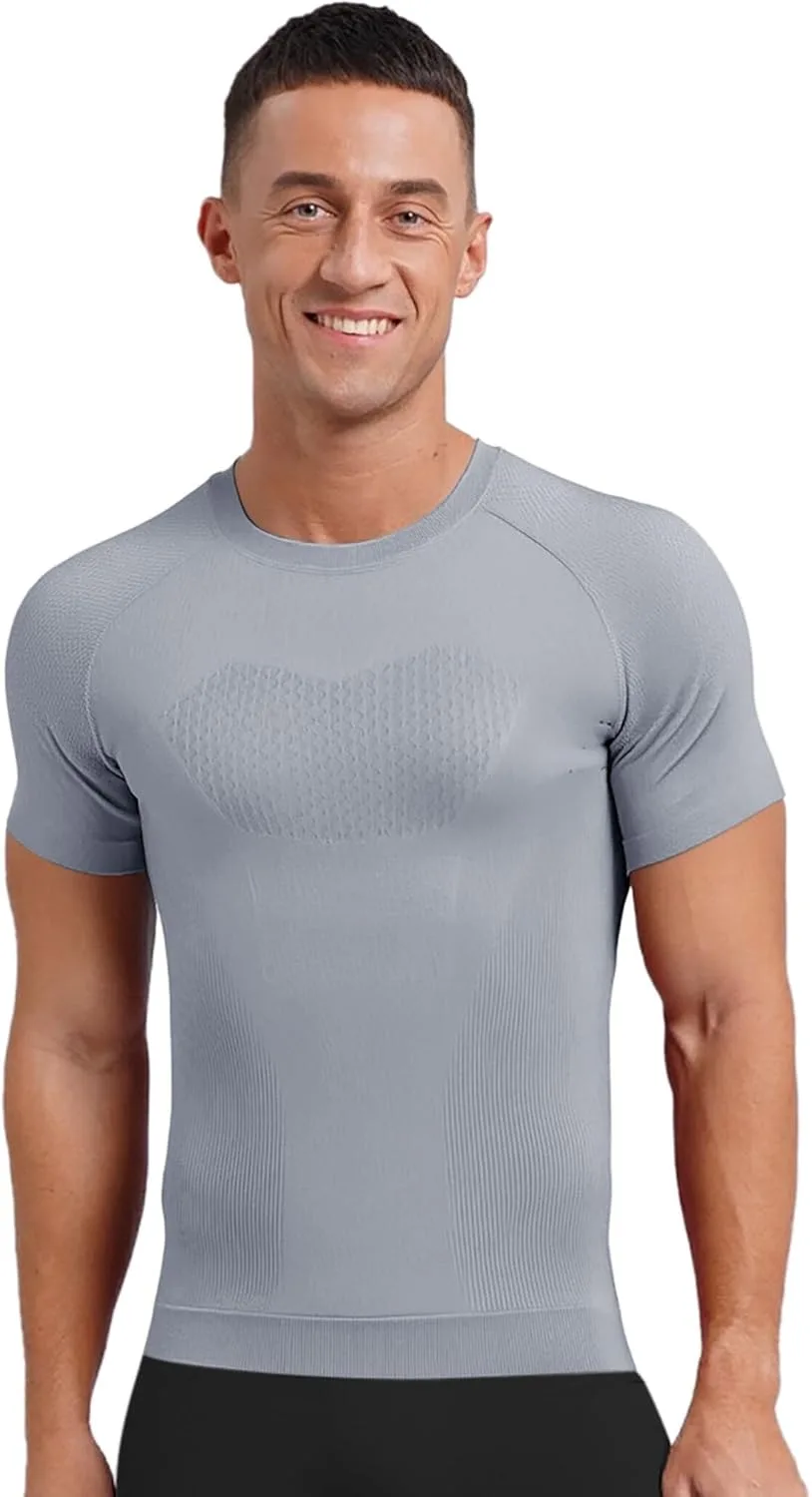 

Футболка Freebily мужская компрессионная с коротким рукавом для фитнеса