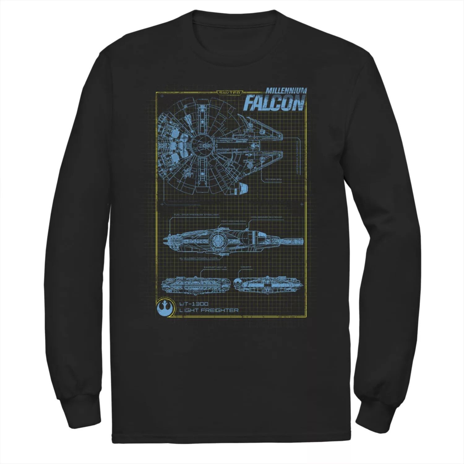 

Мужская футболка Star Wars Millennium Falcon Schematic Grid