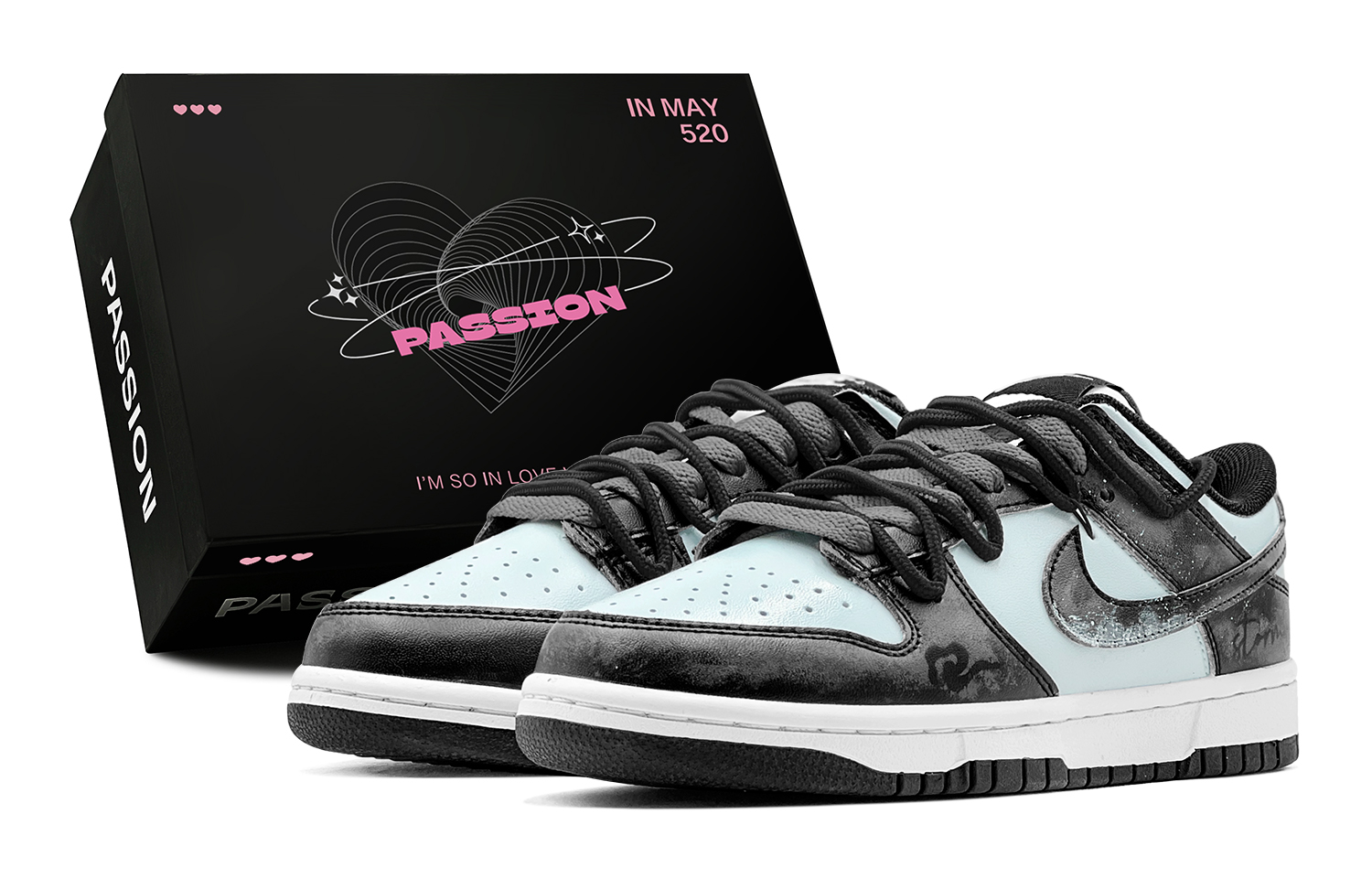 

Nike Кроссовки для скейтбординга Dunk Low Top, мужские, светло-голубые