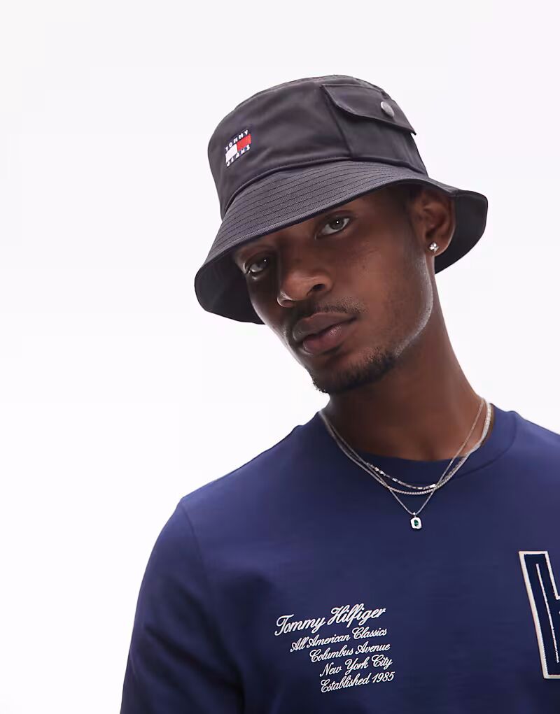 

Панама Tommy Jeans с флагом черного цвета