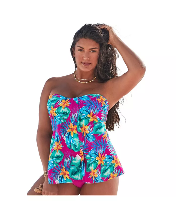 

Женский топ-танкини Flyaway Bandeau Swimsuits for All, фиолетовый