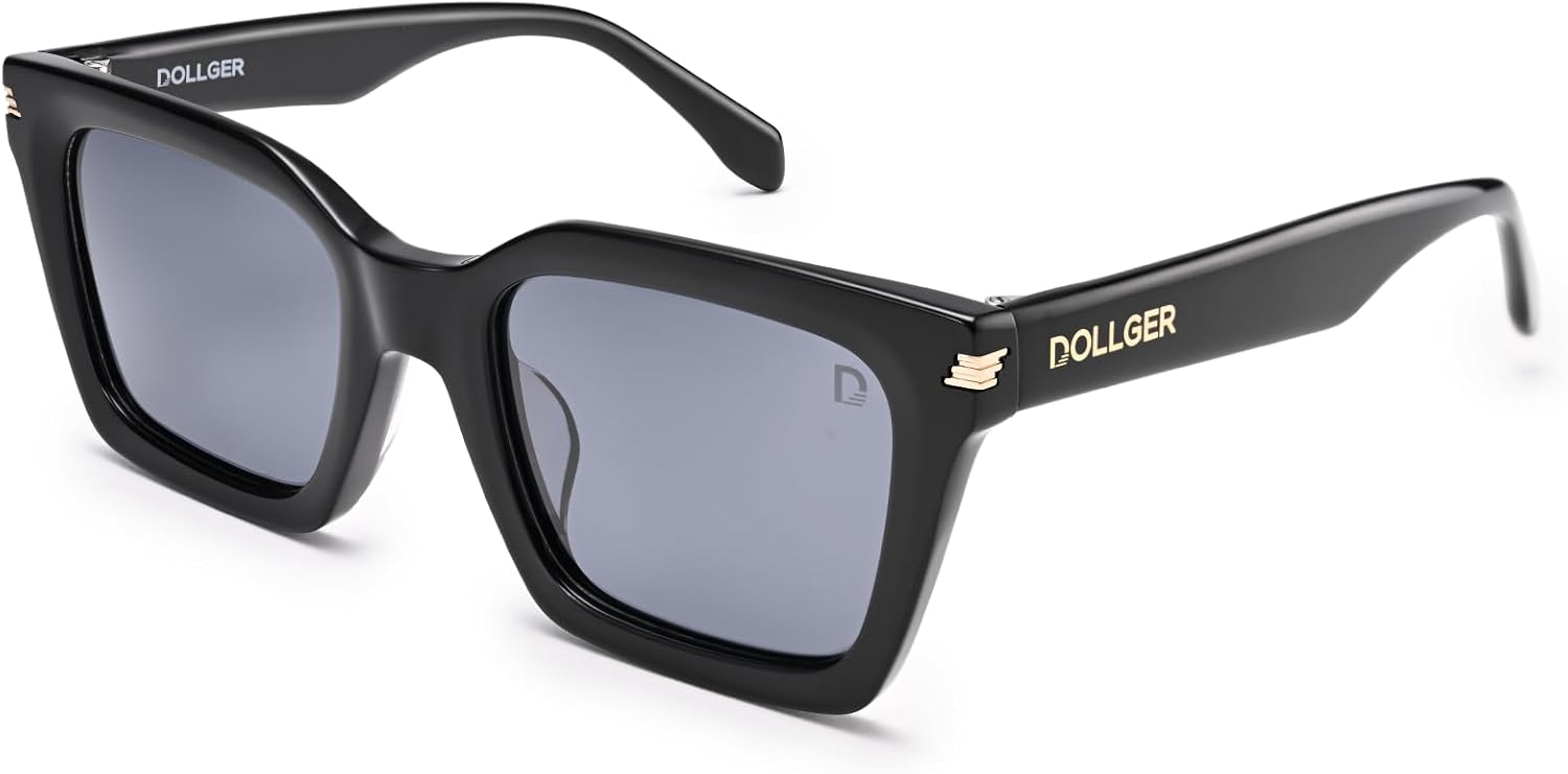 

Поляризованные солнцезащитные очки Dollger Square для женщин и мужчин. Классические дизайнерские солнцезащитные очки с защитой от УФ-излучения. Мужские солнцезащитные очки, Black
