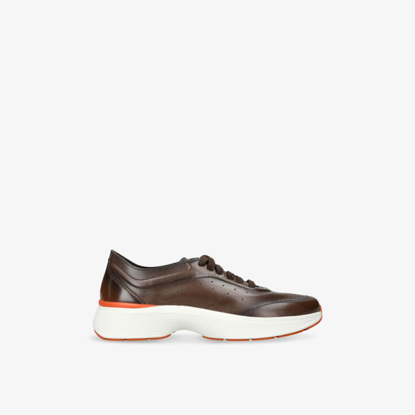 

Кроссовки кожаные Santoni Bounce, коричневый