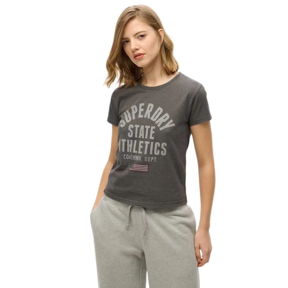 

Футболка с коротким рукавом Superdry Ath Graphic Fitted, серый