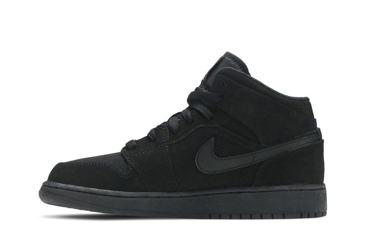 Кроссовки Air Jordan Air Jordan 1 Mid BG 'Black', черный — фото 4