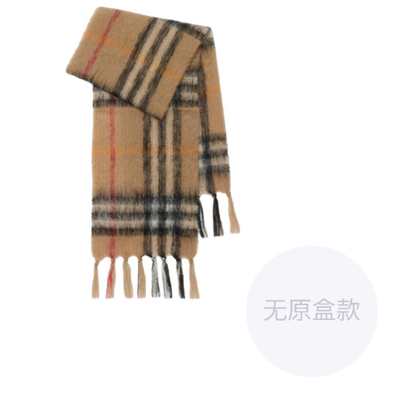 

Шарф из мохера в клетку Burberry, коричневый