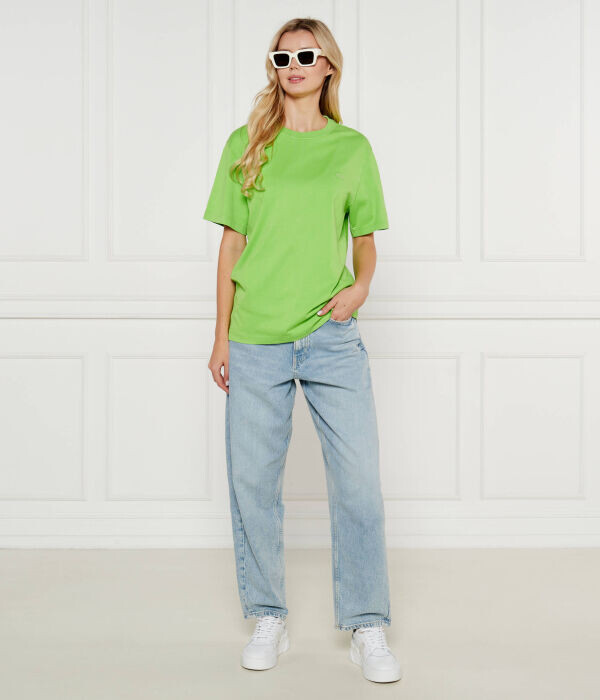 Футболка женская Lacoste свободного кроя, зеленый — фото 2