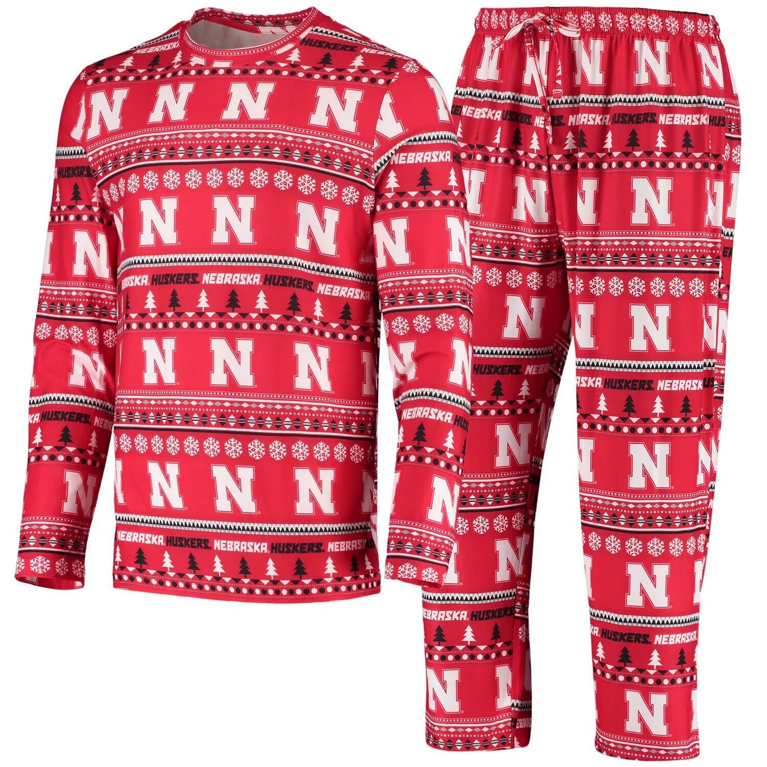 

Мужской комплект из топа и брюк с длинными рукавами Concepts Sport Scarlet Nebraska Huskers Ugly Sweater