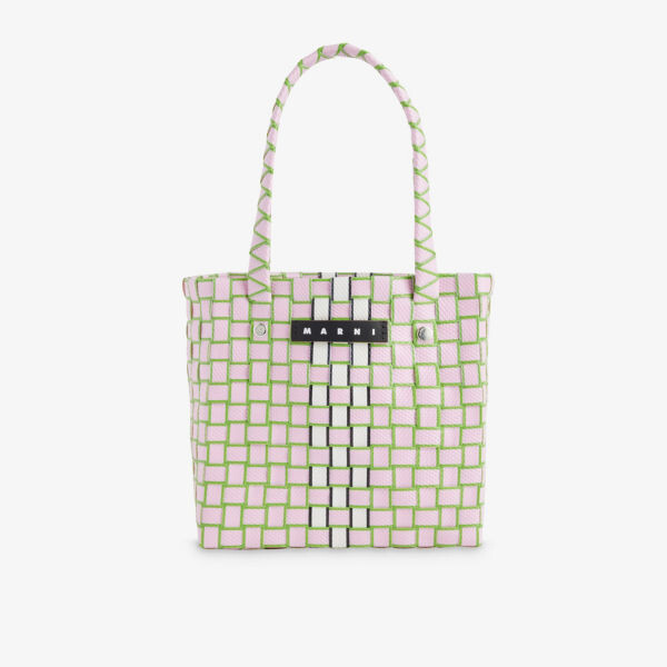 

Сумка с ручкой из плетеной коробки Marni, мультиколор