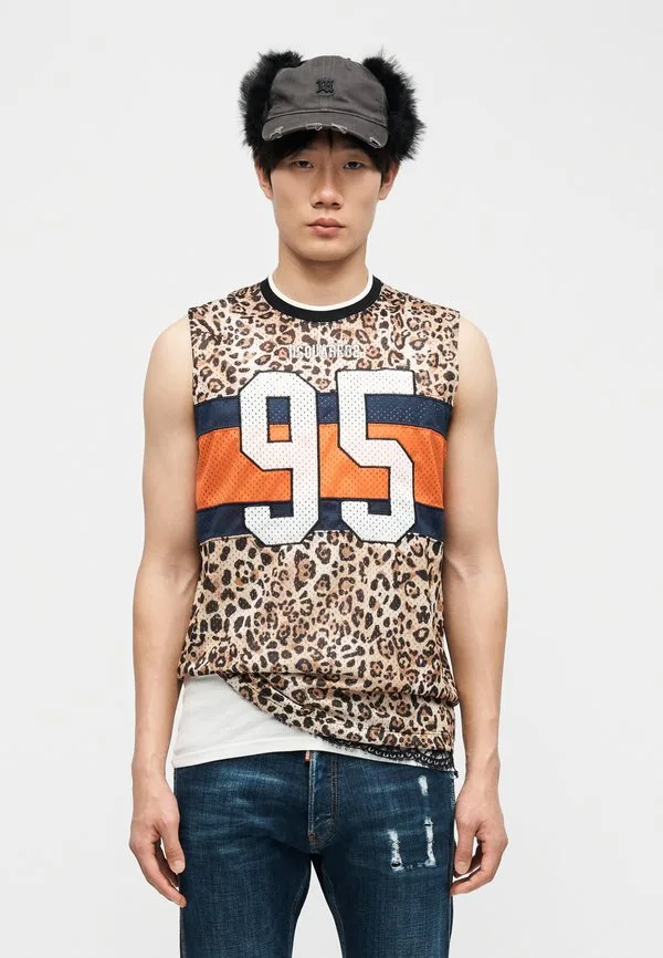 Футболка с принтом в виде сигарет Dsquared2, Beige/Brown/Black — фото 3