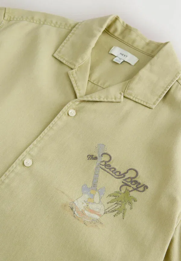 Футболка Next, Regular fit print short sleeve shirt, бежевая — фото 3