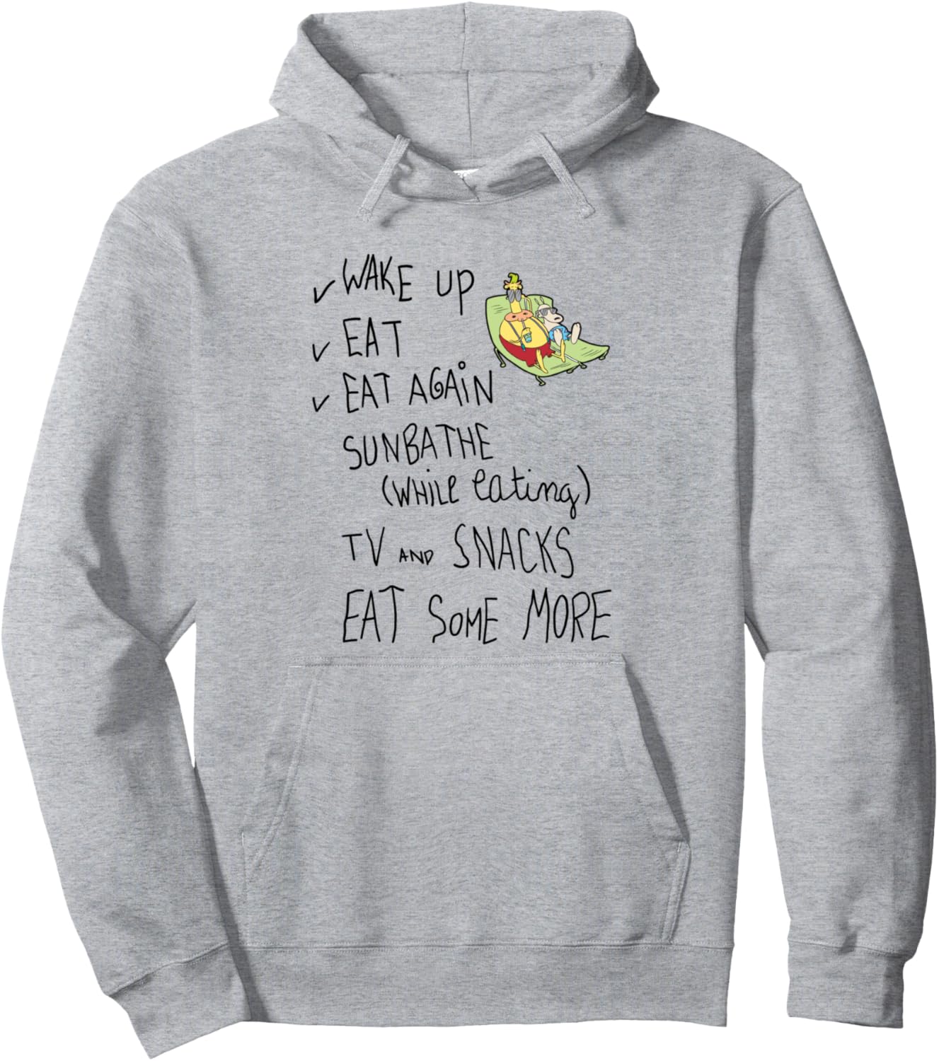 

Толстовка Rocko's Modern Life Wake Up - Eat - Eat Again To Do List, серая