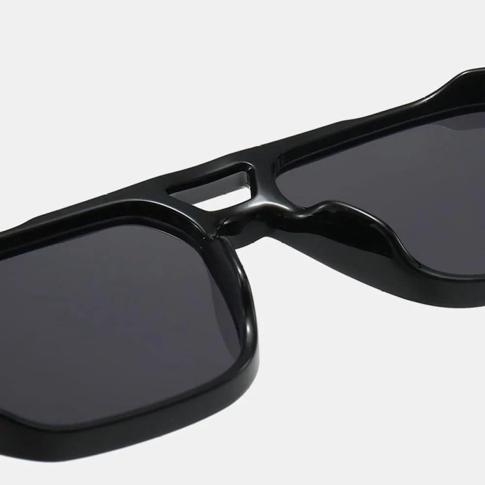 

Винтажные мужские солнцезащитные очки с двойной перемычкой, модные очки с прозрачными линзами Ocean, женские солнцезащитные очки с заклепками UV400 MTZJH, Black Brown