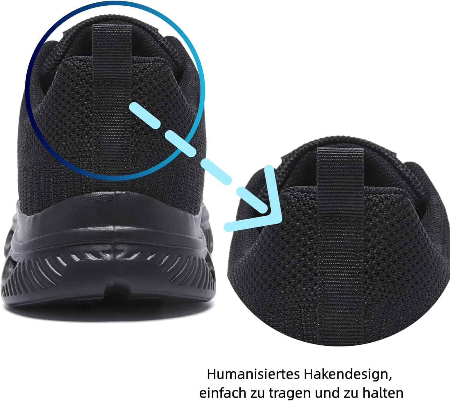 Кроссовки Turnschuhe Sportschuhe Laufschuhe Straßenlaufschuhe Теннис Фитнес Бег Прогулки Schuhe Leichtgewichts Atmungsaktiv Freizeit Schuhe Cyruwosh, черный — фото 4