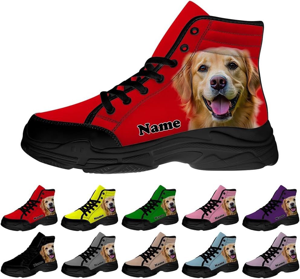 

Женские высокие кеды из канвы с индивидуальной картиной и текстом, персонализированный подарок для нее и для него Quorax, красный