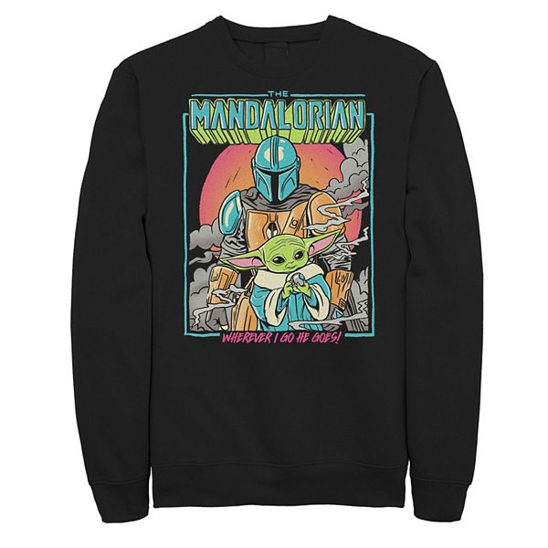 

Толстовка Big & Tall The Mandalorian wherever i go he goes pop art Star Wars