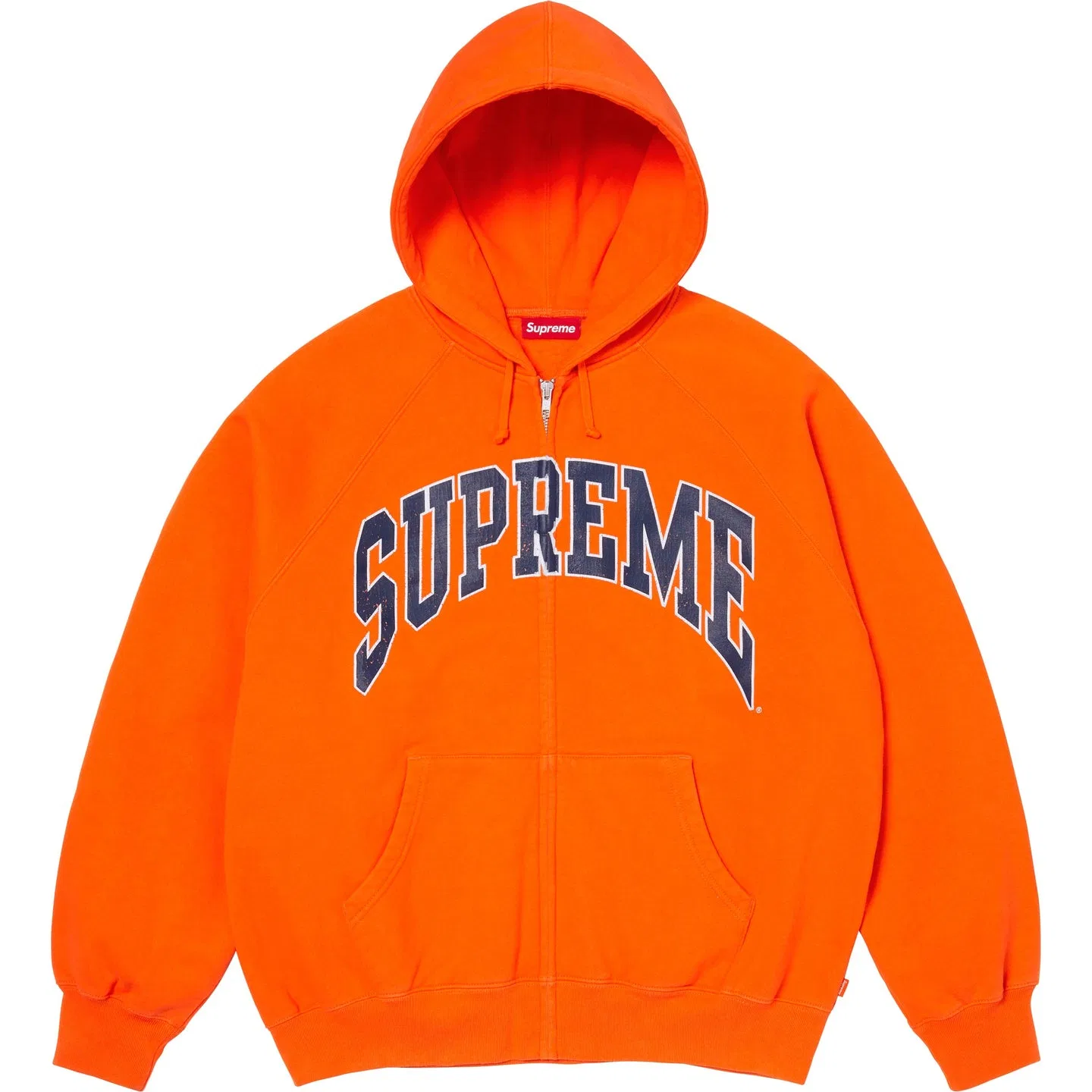 Толстовка на молнии Supreme Cracked Raglan Unisex Оранжевый