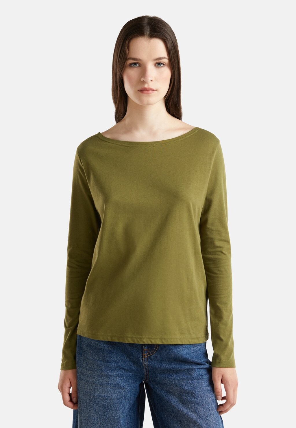 

Топ с длинными рукавами United Colors of Benetton, зеленый