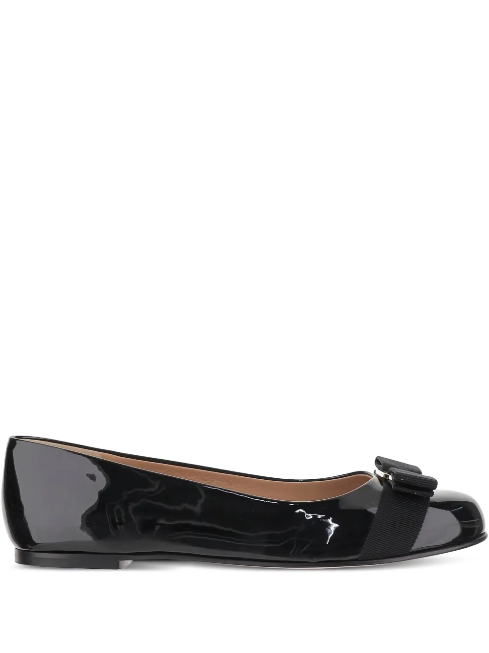 Кожаные балетки Vara-bow Ferragamo, черный