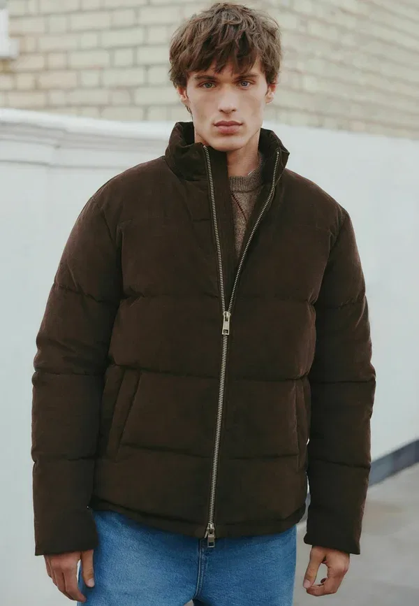 Куртка пуховик зимняя Regular fit Next, коричневый — фото 4