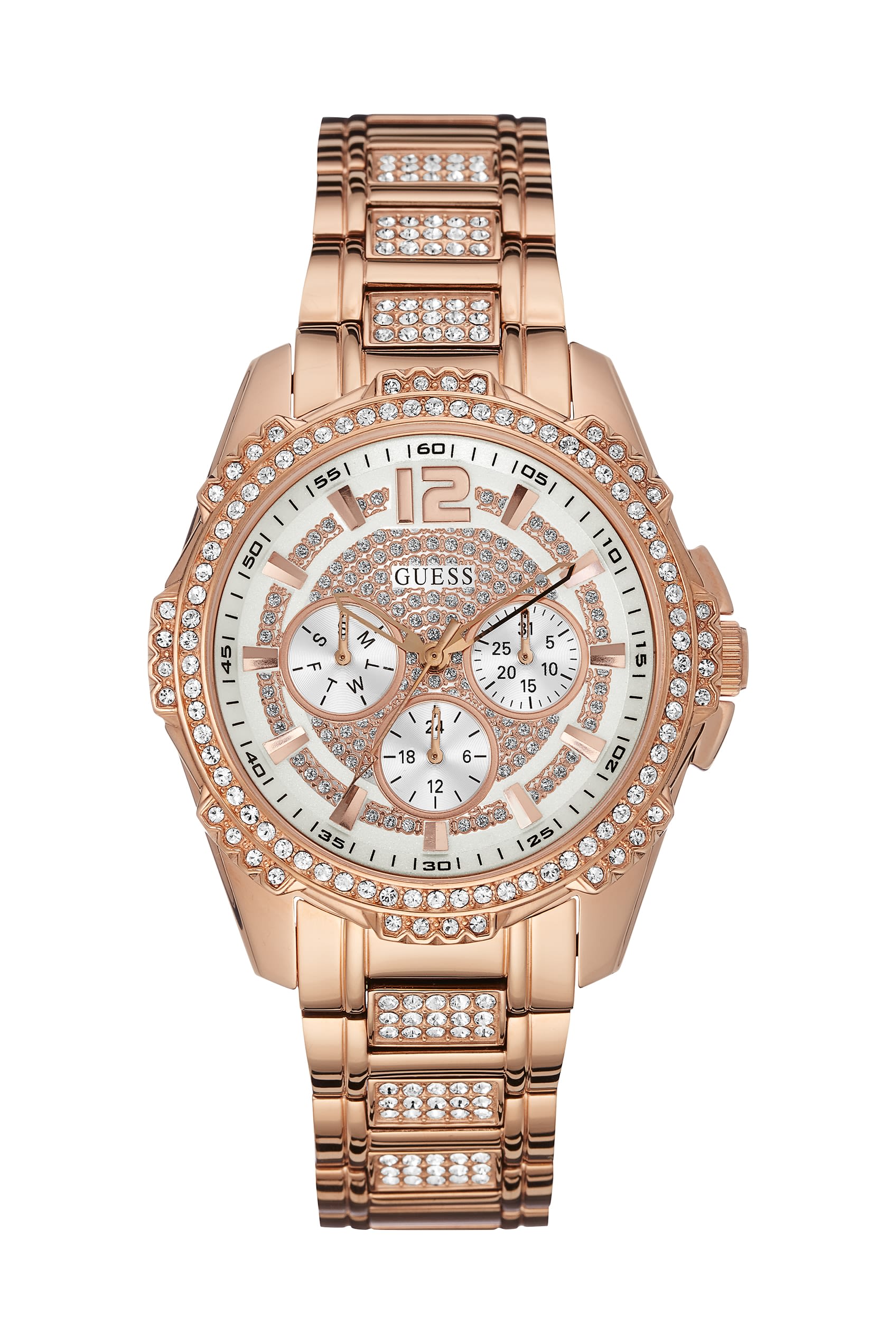 

Многофункциональные часы Crystal в розово-золотом цвете Guess Factory