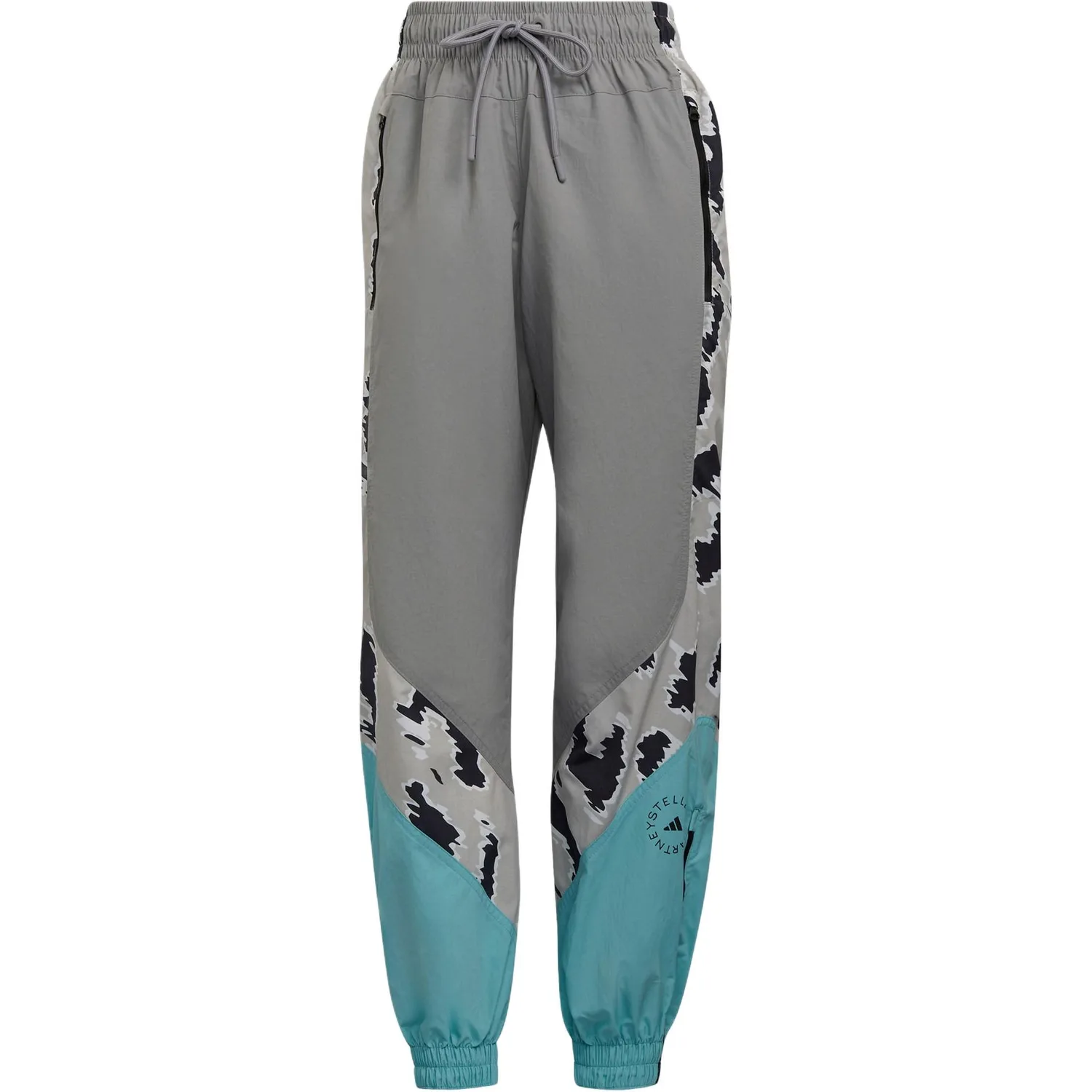 Adidas Stella McCartney цветные спортивные брюки вязаные женские sweatpants aluminum gray/aqua green
