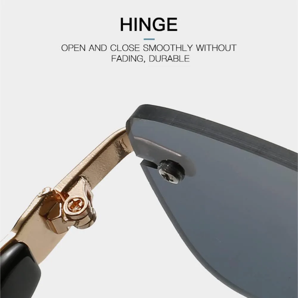 

Модные прямоугольные солнцезащитные очки для женщин в винтажном стиле, без оправы, с градиентными линзами, солнцезащитные очки UV400 для мужчин MUTYNE, Clear