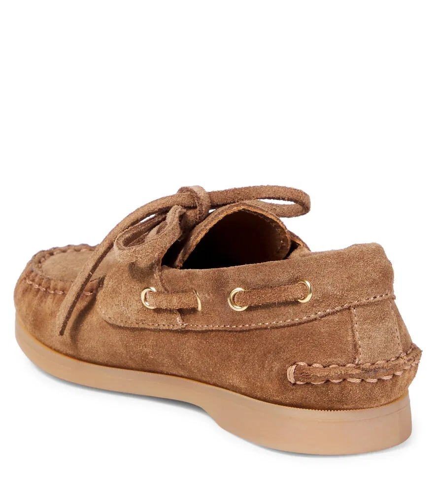 Замшевые лодочные туфли для круиза Golden Goose Kids, коричневый — фото 3