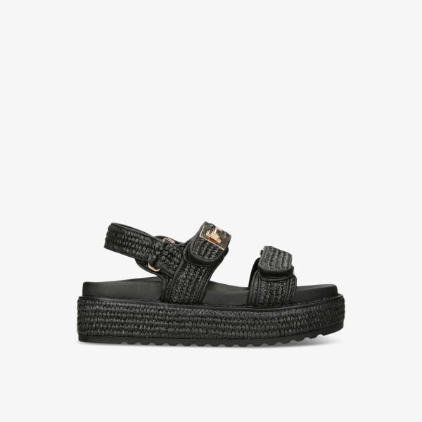 Сандалии Millo из рафии с двойными ремешками на плоской подошве Steve Madden, черный